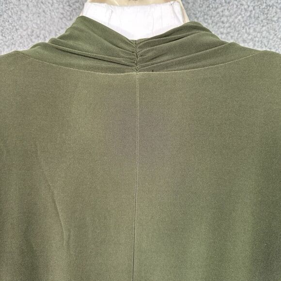 Jones Studio Midi Dress Sz 16W Olive Green Ruched Empire Waist Jersey Knit Comfy - Picture 10 of 15